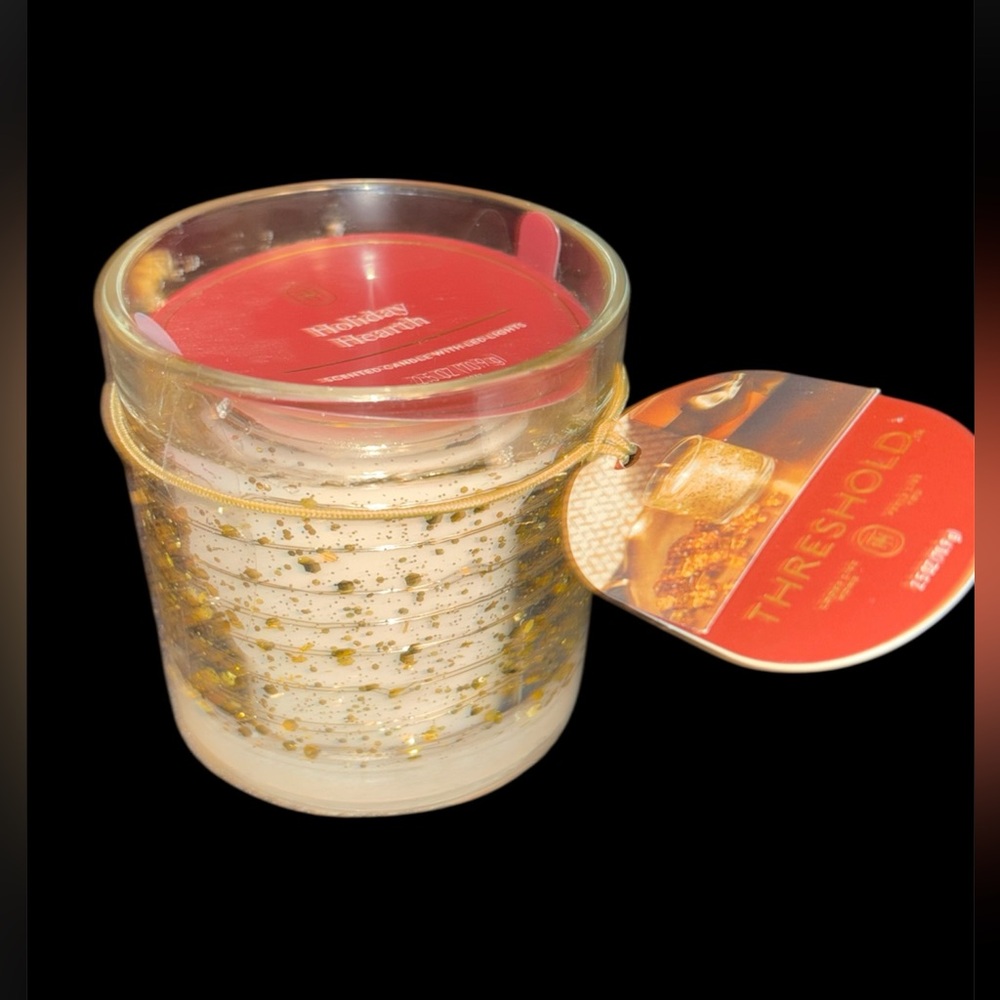 Threshold Gold Holiday Hearth Scent Candle with LED Lights